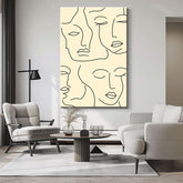 Paint by Numbers Line Art Silhouettes Faces